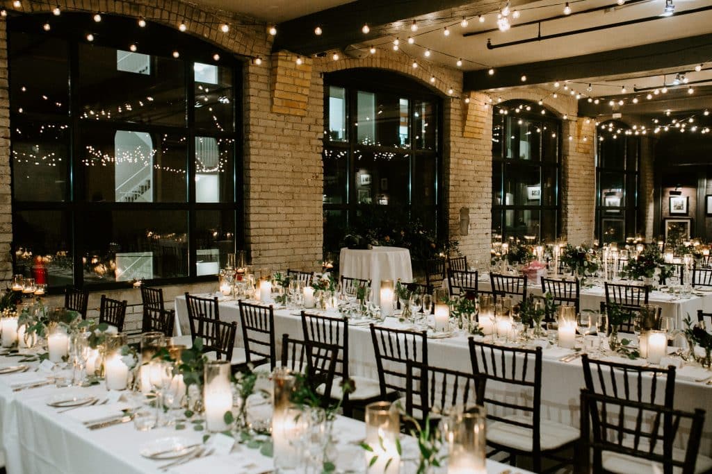 Storys building rustic candlelight wedding reception