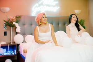 Electric Bedroom photobooth with balloons and LED lighting at One King West Hotel's Summer Social