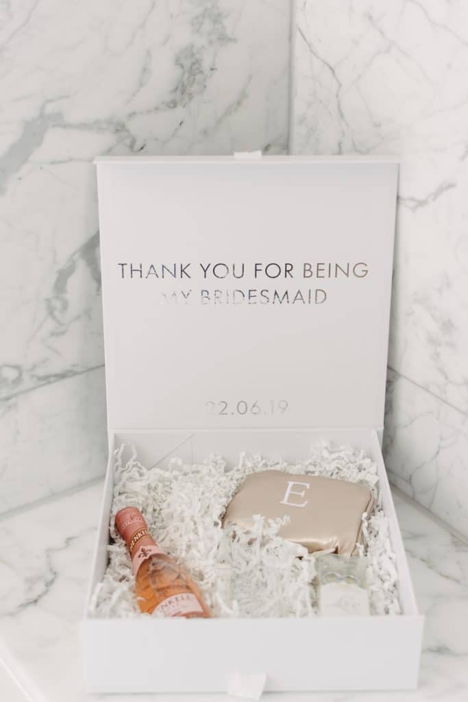 Bridesmaid gift idea on wedding day