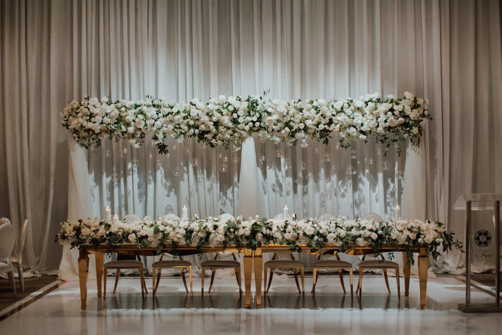 A luxurious white wedding for NHL player Mike Hoffman wedding.