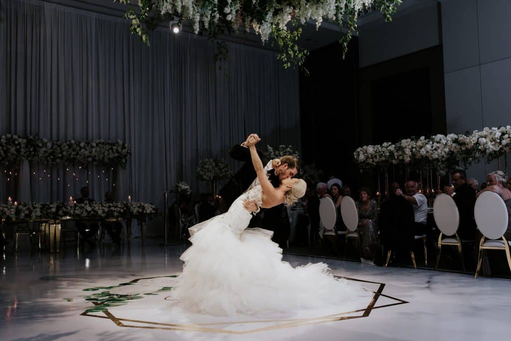 First dance - A luxurious white, gold and black wedding for NHL player Mike Hoffman wedding.