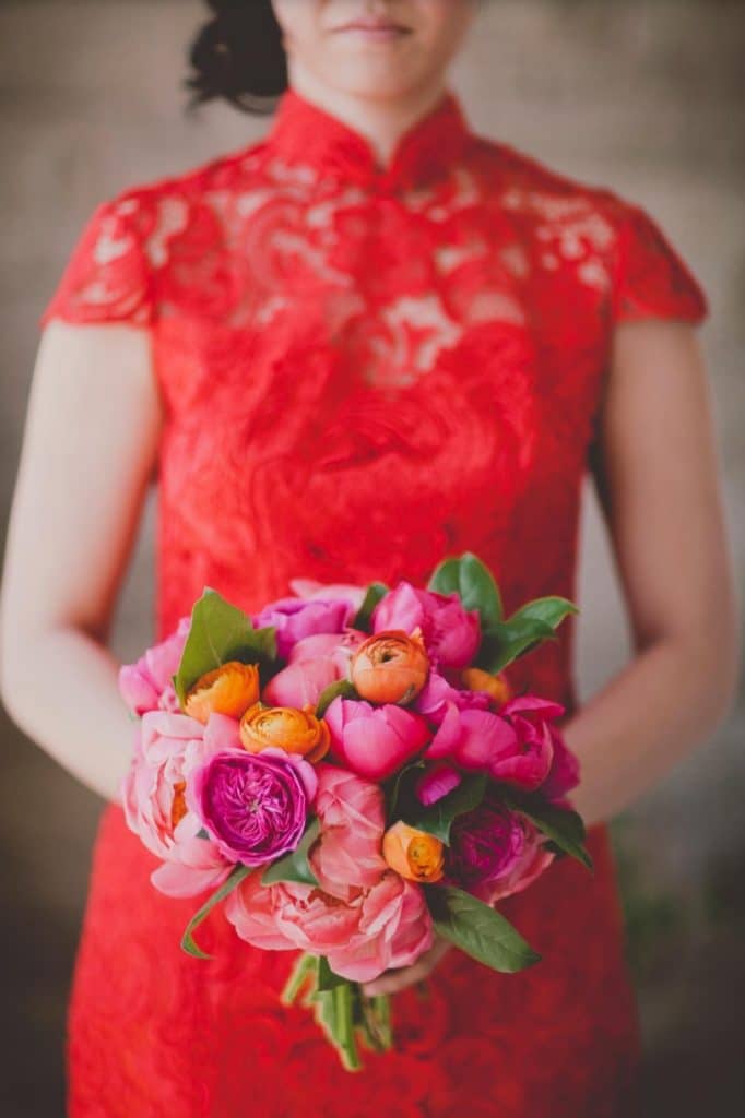 Modern peony bouquet