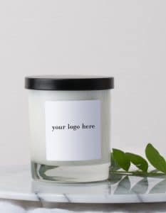 Medium candle with custom label and scent