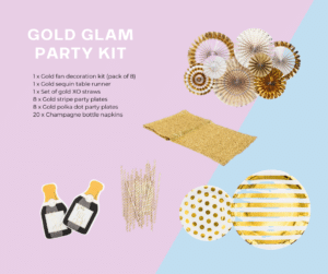 Gold glam party kit