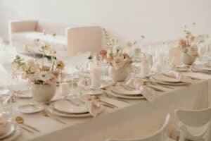 Dreamy organic floral wedding reception at District 28