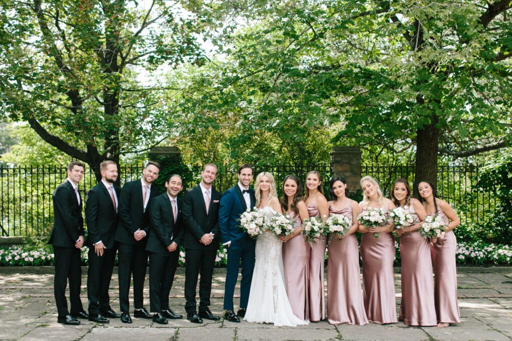 Bride and groom wedding party photos at Graydon Hall Manor.