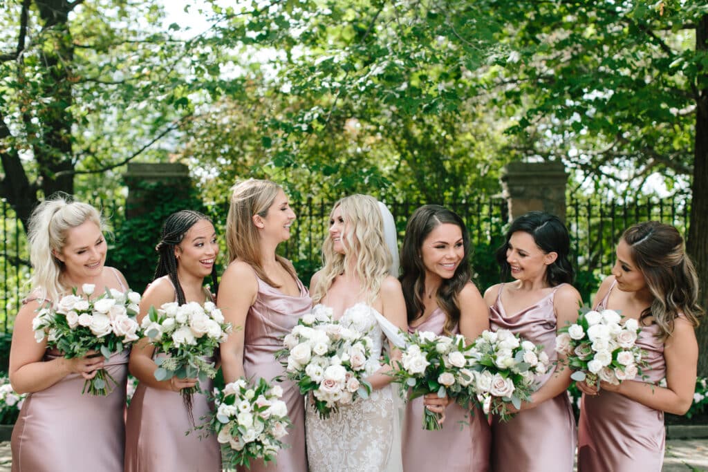 Bride and bridesmaids portraits - Classic and timeless Graydon Hall Manor Garden wedding. Planning by Rebecca Chan Weddings and Events.