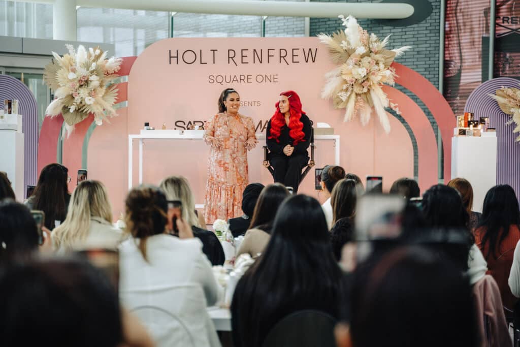 Sabrina X Makeup Masterclass hosted by Holt Renfrew Square One; designed by Rebecca Chan Weddings & Events