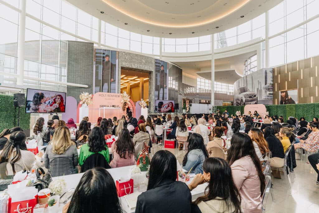 Sabrina X Makeup Masterclass hosted by Holt Renfrew Square One; designed by Rebecca Chan Weddings & Events