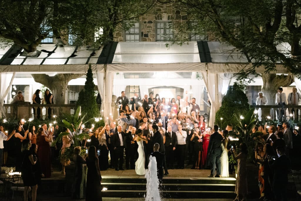 Graydon Hall Manor Wedding - Sparklers on the terrace. Planned by Rebecca Chan Weddings & Events