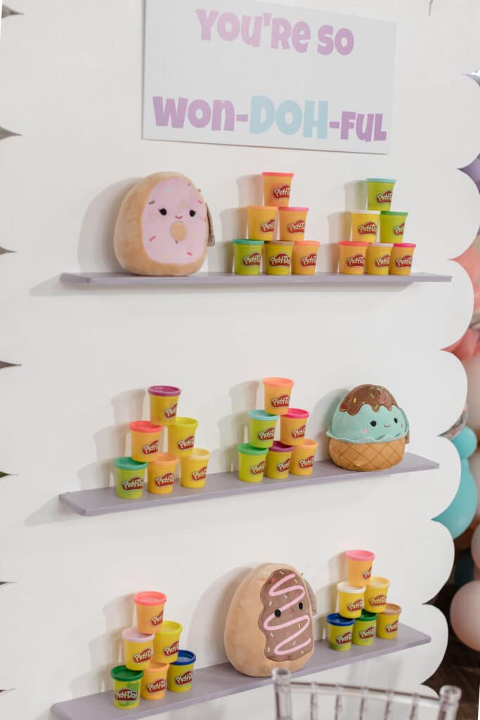 Playdoh Gift Wall - Epic kids party ideas, as seen on Cityline  with Rebecca Chan Weddings and Events. rebeccachan.ca