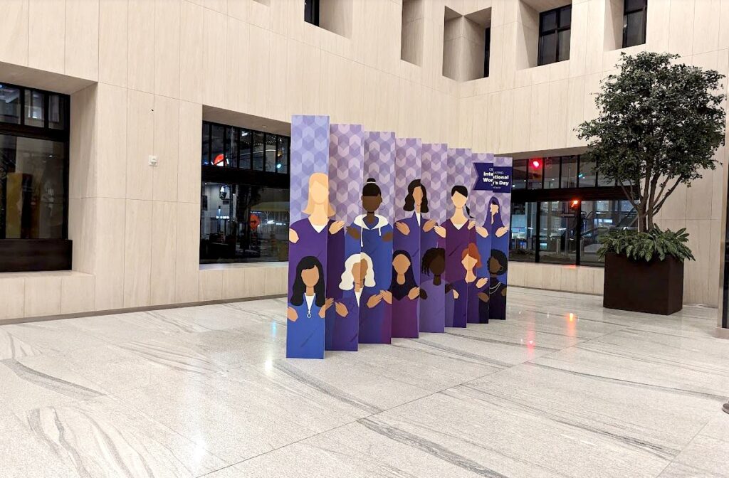 Internationl women's day decor activation - illusion accordion wall