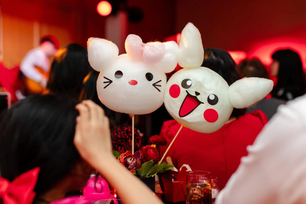 Character cotton candy at Shangri-La Hotel Toronto's Lunar New Year Party