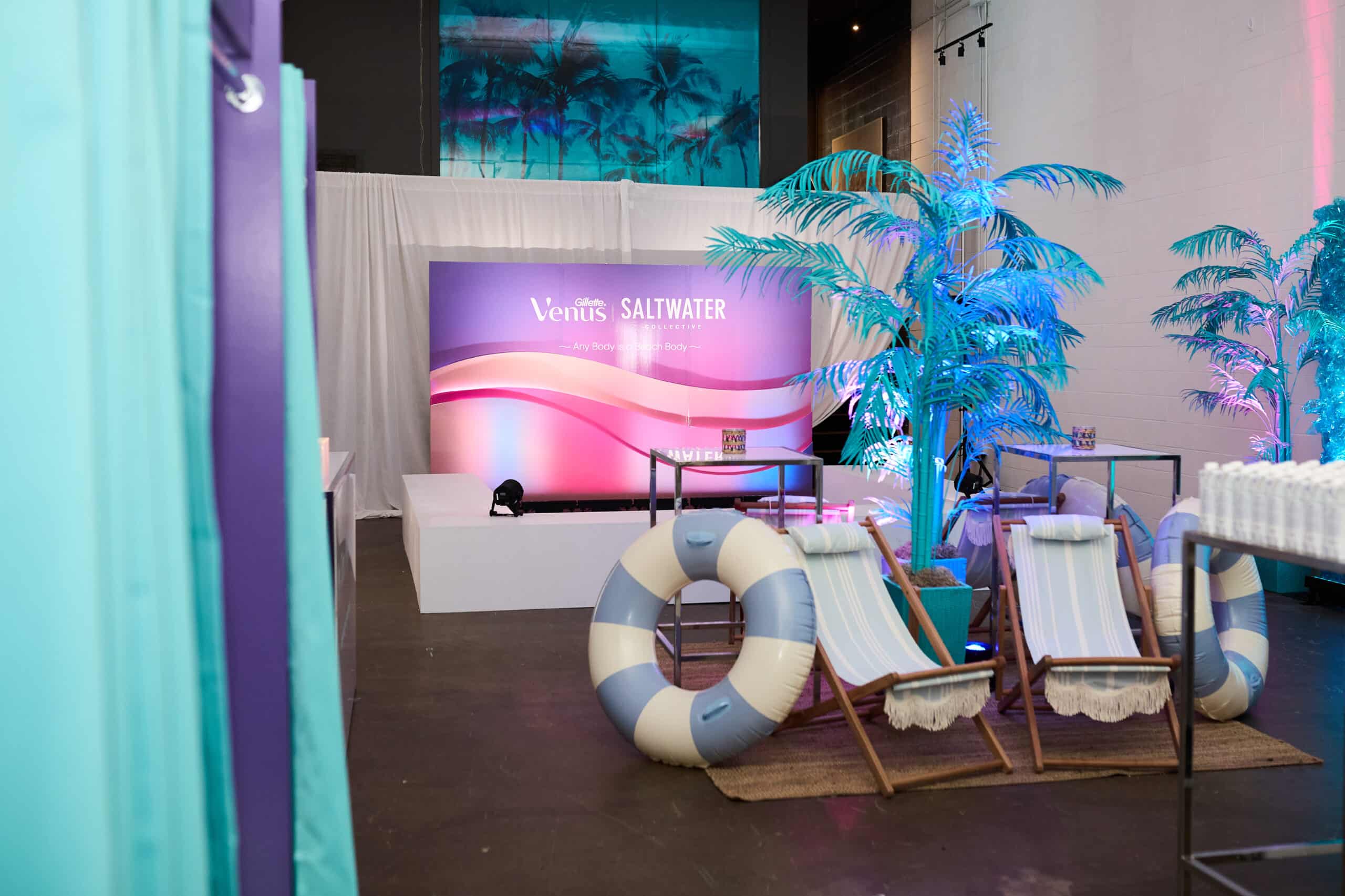 Gillette Venus beach themed brand activation