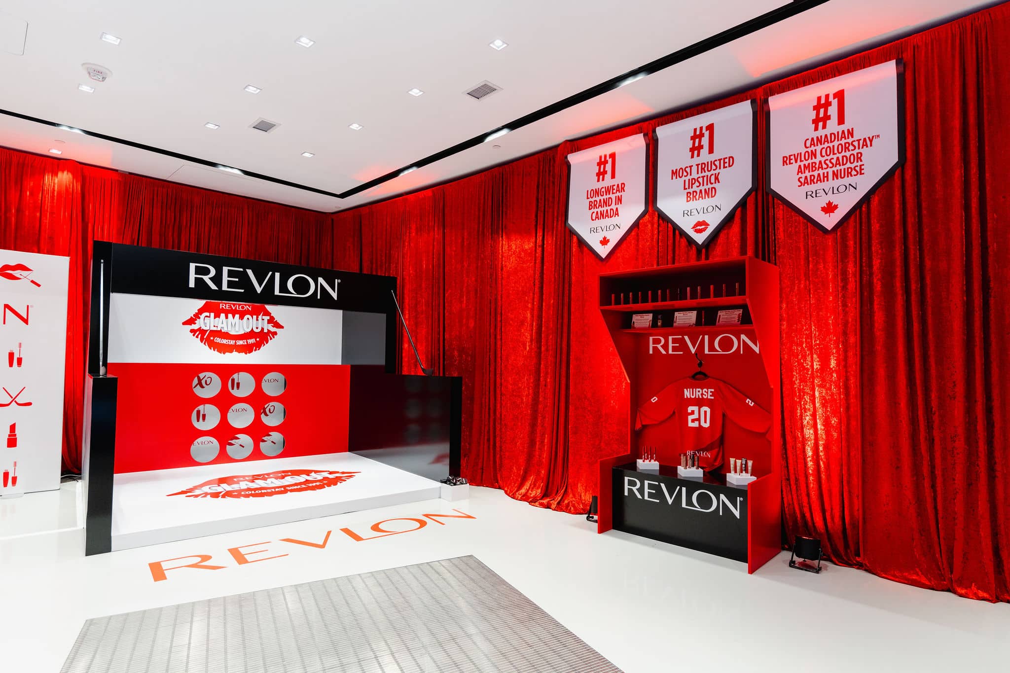 20250425-10 Revlon Hockey Themed Brand Activation - Player locker and hockey glam shootout