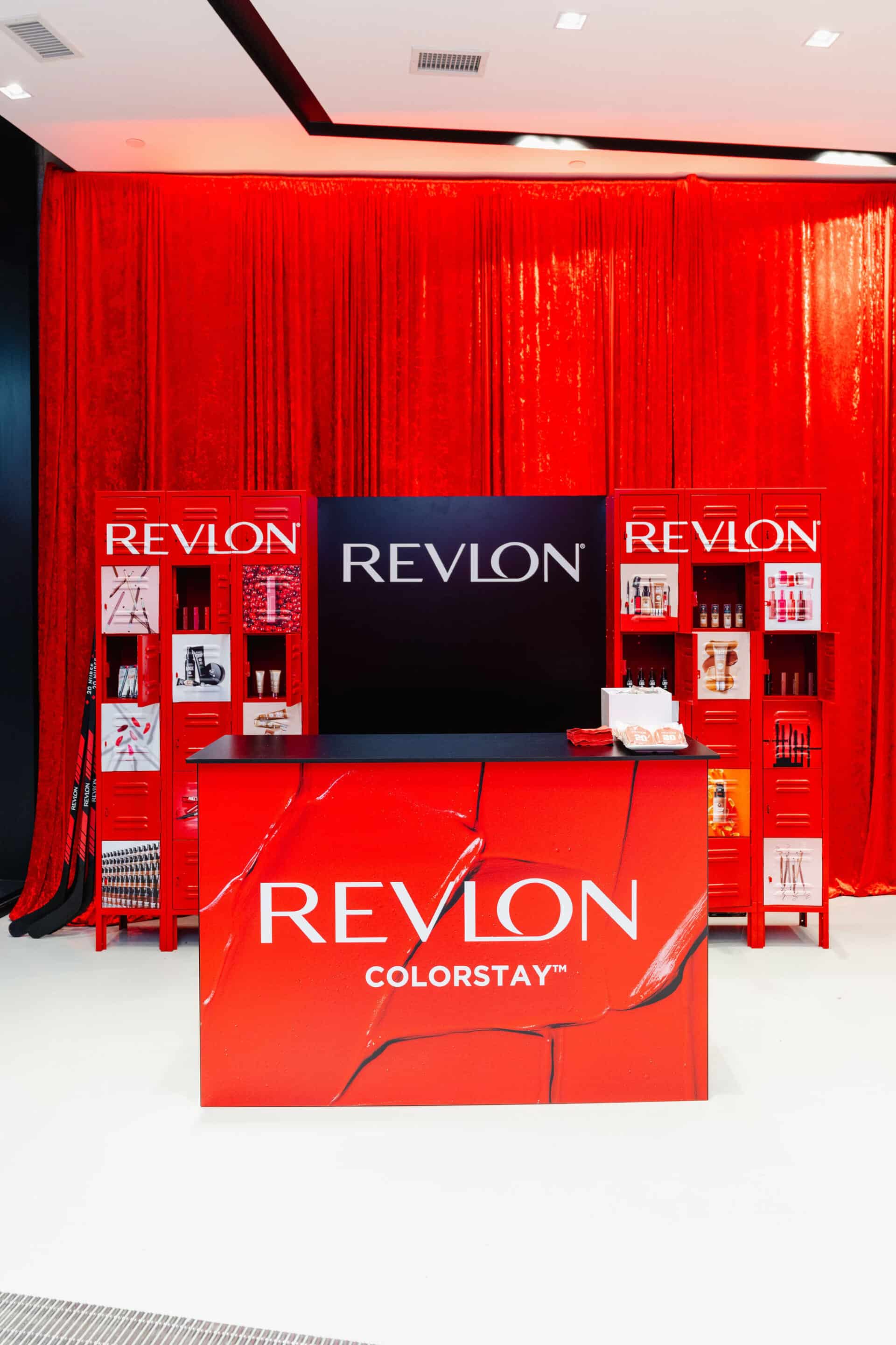 20250425-15 Revlon Hockey Themed Brand Activation - Welcome desk with lockers
