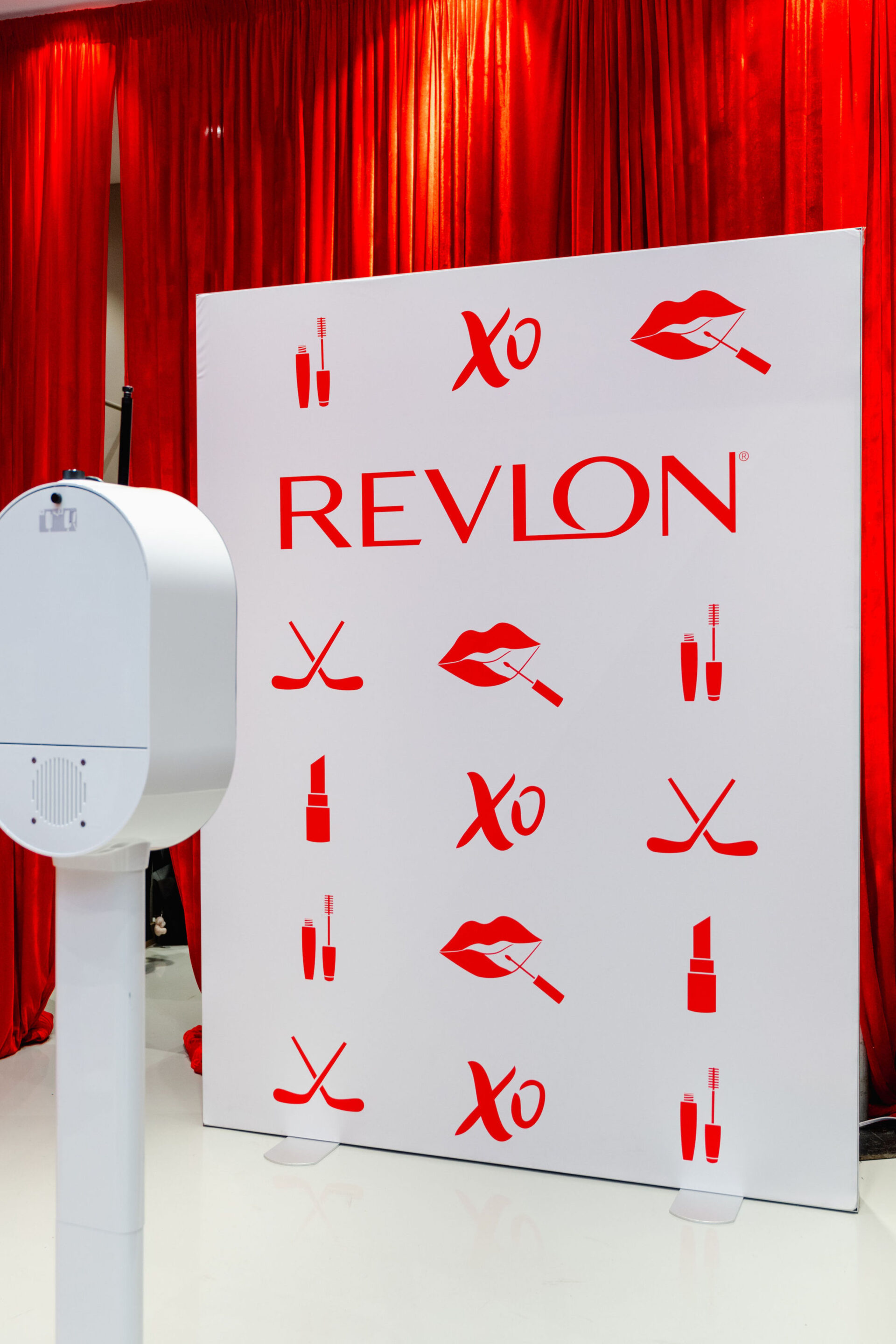 Revlon photobooth with custom backdrop