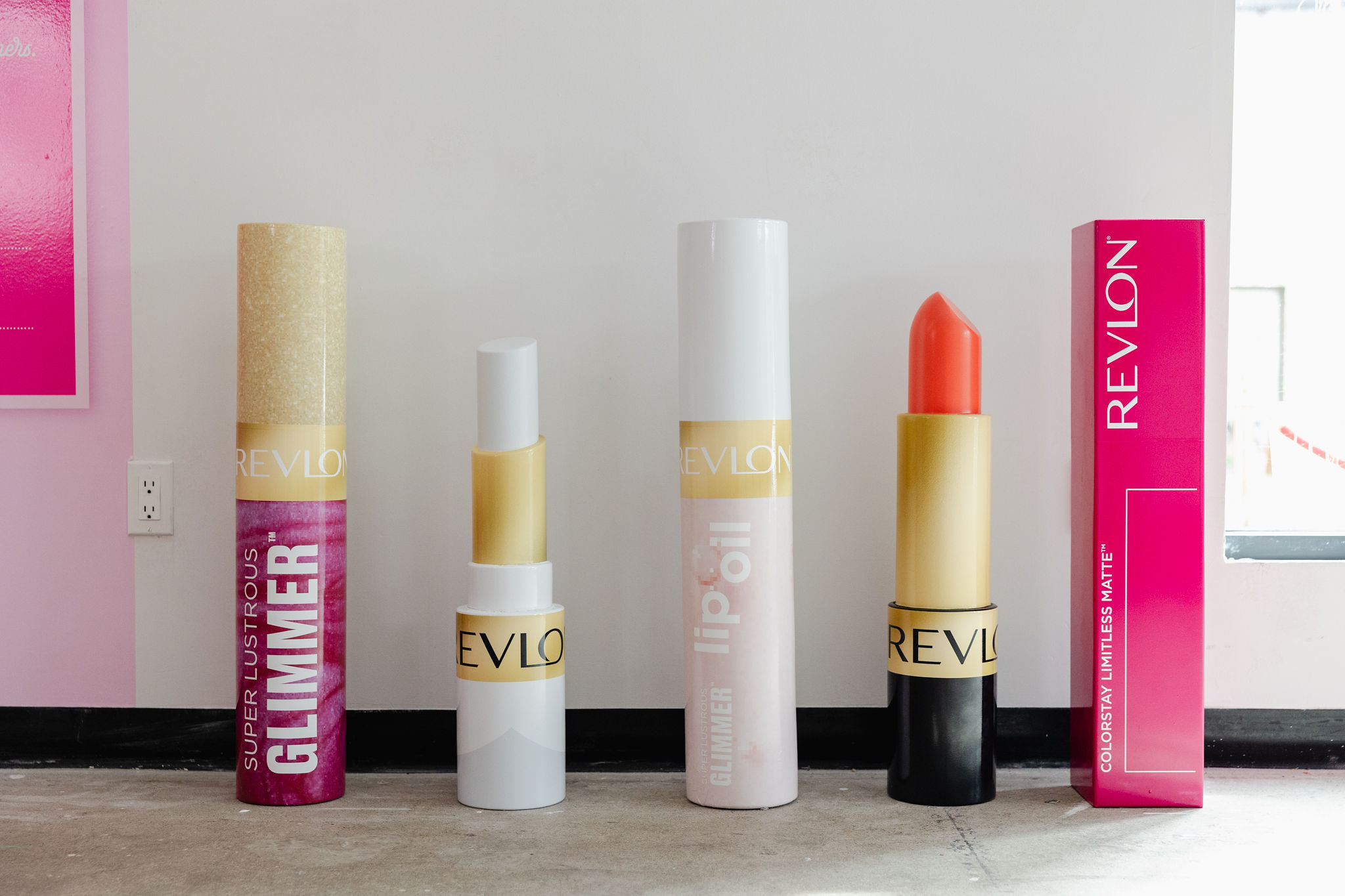 Revlon Glimmer Gloss brand activation - Photobooth with large product replicas