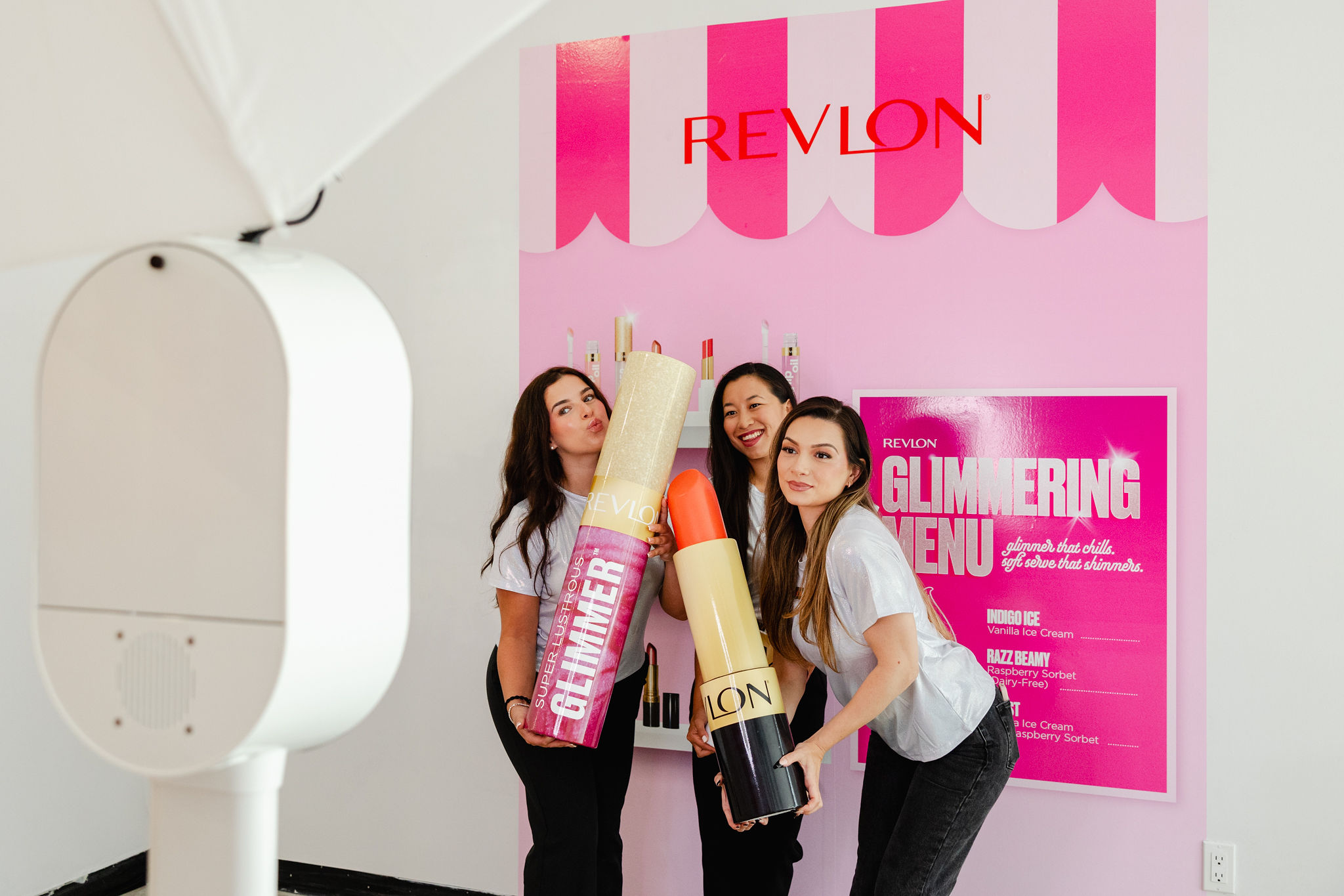 Revlon Glimmer Gloss brand activation - Photobooth with large product replicas