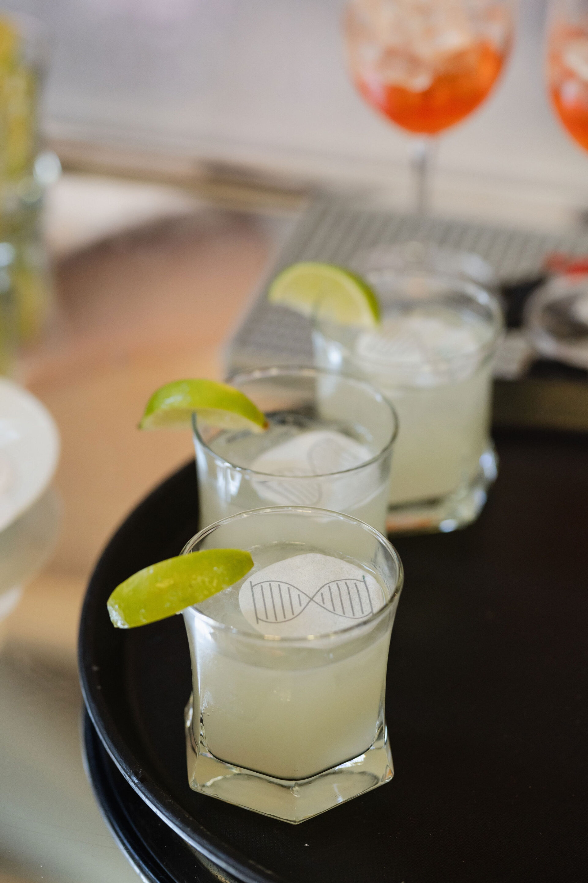 Eucerin hour glass logo on drink