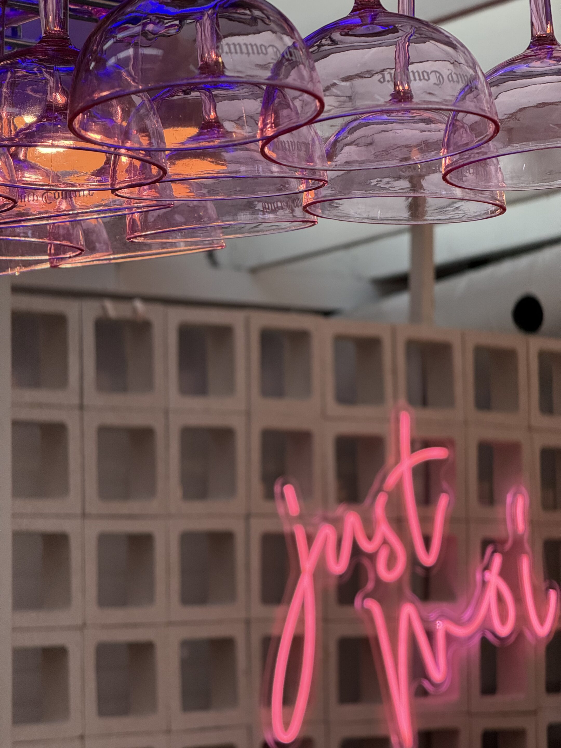 Juicy Couture Just Moi fragrance launch event neon sign